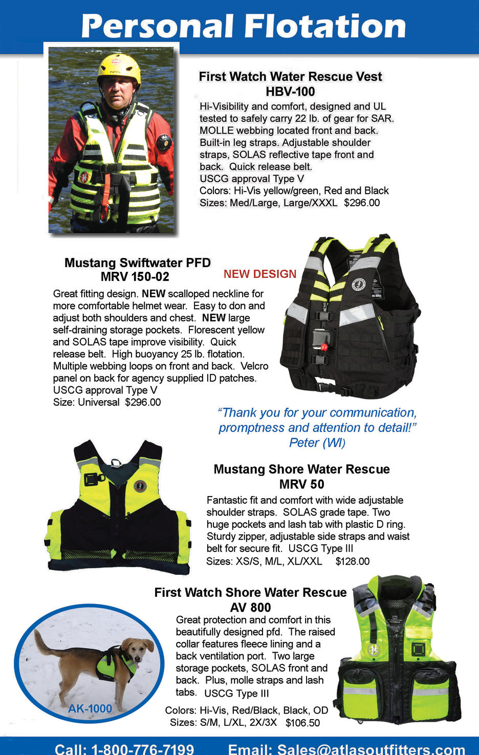 Water rescue pfds for swiftwater and shore